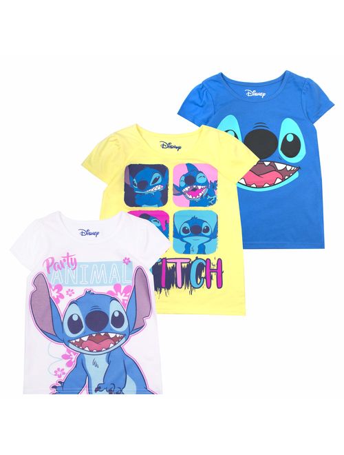 Disney Girls 3-Pack T-Shirts: Wide Variety Includes Minnie, Frozen, Princess, Moana