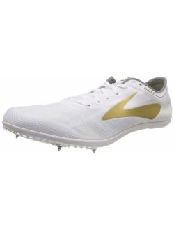 Wire v5 Unisex Track Spike Running Shoes (13.5 Women/12 Men, White/Gold)