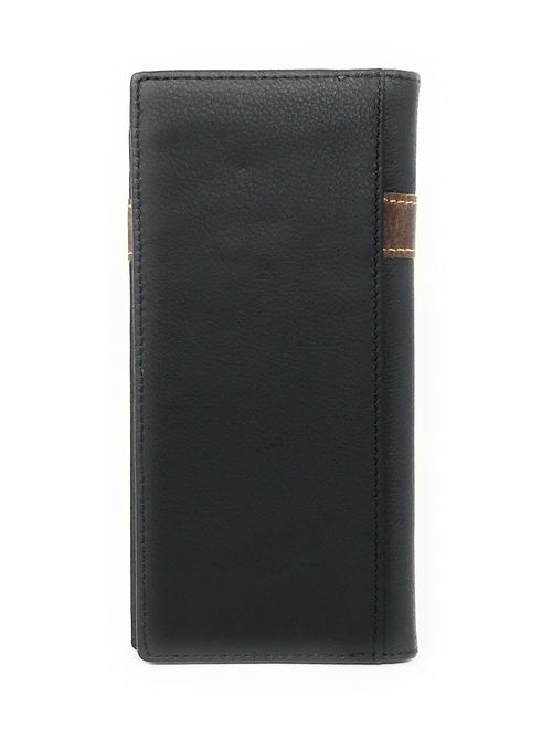 Texas West Premium Genuine Leather Cross Mens Long Wallet Checkbook in 2 Colors