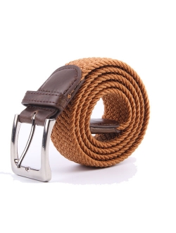 Canvas Elastic Fabric Woven Stretch Braided Belts Solid Color