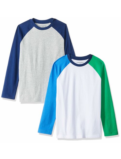 Amazon Essentials Boys 2-Pack Long-Sleeve Raglan T-Shirt