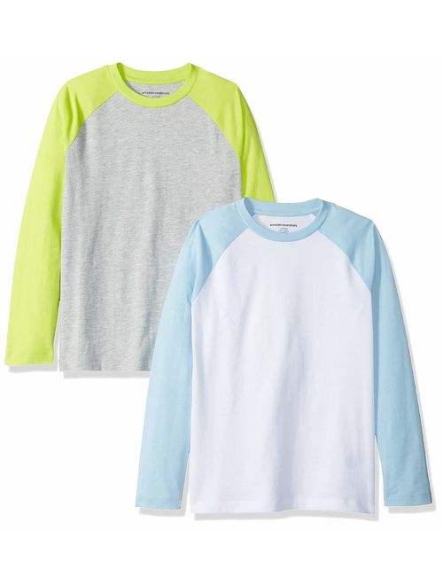 Amazon Essentials Boys 2-Pack Long-Sleeve Raglan T-Shirt