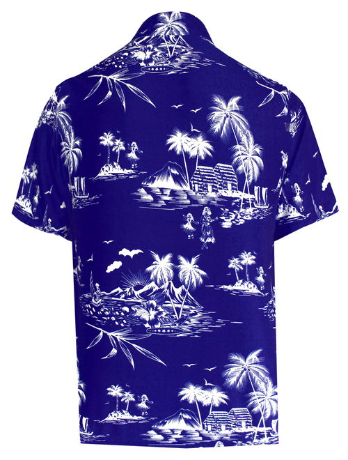 HAPPY BAY Palm floral Casual Button Down Short Sleeve Hawaiian Aloha Beach Shirt Men