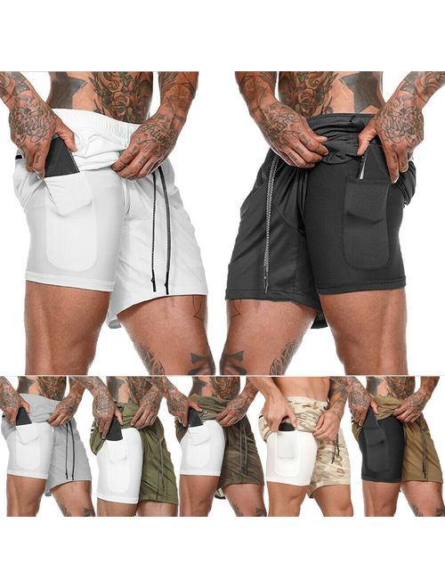 SUNSIOM Men's Sports Training Bodybuilding Summer Shorts Workout Fitness GYM Short Pants