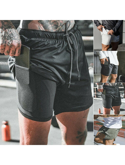 SUNSIOM Men's Sports Training Bodybuilding Summer Shorts Workout Fitness GYM Short Pants