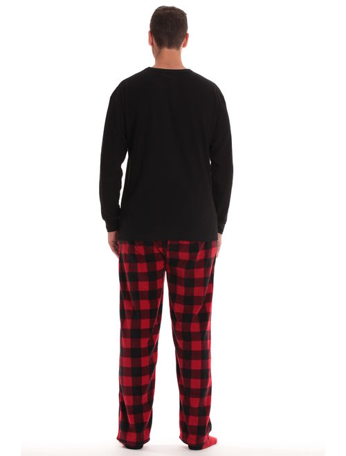 #followme Mens Microfleece Pajama Pants Set with Socks 44938-1A-M (Buffalo Plaid - Bring Me Beer, Large)