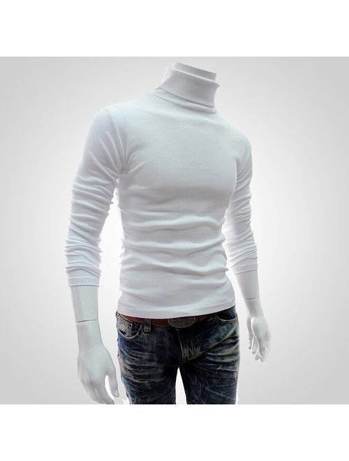 Canis Winter Top Men Slim Warm Cotton High Neck Pullover Jumper Sweater Top Turtleneck