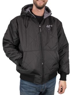 Freeze Defense Men's Fleece Lined Quilted Winter Jacket Coat (Small, Black)