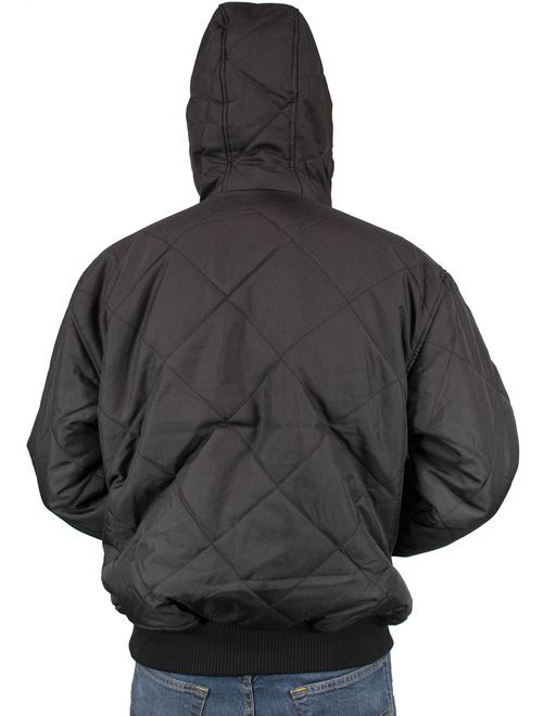 Freeze Defense Men's Fleece Lined Quilted Winter Jacket Coat (Small, Black)