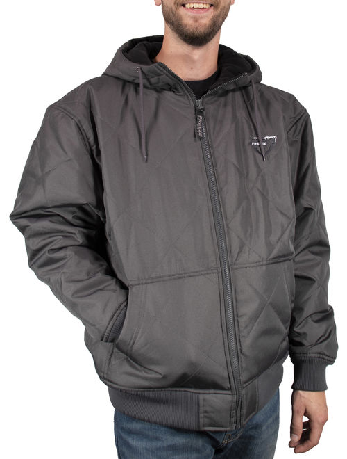 Freeze Defense Men's Fleece Lined Quilted Winter Jacket Coat (Small, Black)