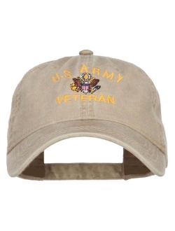 e4Hats.com US Army Veteran Military Embroidered Washed Cap