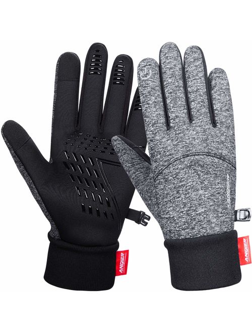 Anqier Winter Gloves,Newest Windproof Warm Touchscreen Gloves Men Women For Cycling Running Outdoor Activities