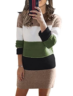 BLENCOT Womens Turtleneck Long Sleeve Elasticity Chunky Cable Knit Pullover Sweaters Jumper with Pockets