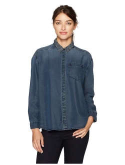 Jeans Women's Women's Long Sleeve Denim Button Down Shirt