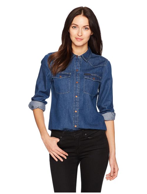 Calvin Klein Jeans Women's Women's Long Sleeve Denim Button Down Shirt