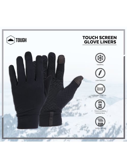 Touch Screen Running Gloves for Men & Women - Thermal Winter Glove Liners for Texting, Cycling & Driving - Thin, Lightweight & Warm Sports/Athletic Hand Gloves - Touchscr