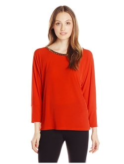 Women's Dolman Top with Braid Chain