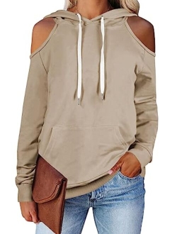 Cutiefox Women's Pullover Hoodie Funnel Neck Long Sleeve Hooded Sweatshirt with Pocket