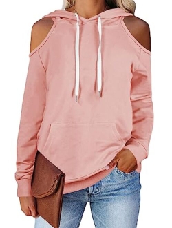 Cutiefox Women's Pullover Hoodie Funnel Neck Long Sleeve Hooded Sweatshirt with Pocket