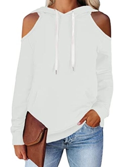 Cutiefox Women's Pullover Hoodie Funnel Neck Long Sleeve Hooded Sweatshirt with Pocket