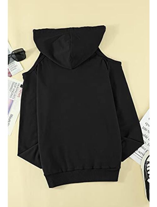 Cutiefox Women's Pullover Hoodie Funnel Neck Long Sleeve Hooded Sweatshirt with Pocket