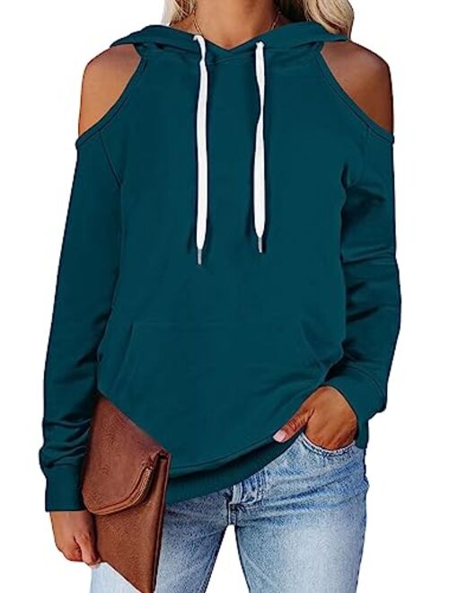 Cutiefox Women's Pullover Hoodie Funnel Neck Long Sleeve Hooded Sweatshirt with Pocket