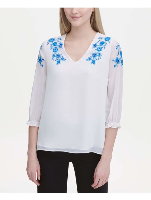 Calvin Klein Women's Clinch Sleeve with Embroidery