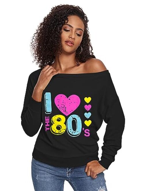 Womens Tops Plus Size Sweatshirts Sweaters Shirts Long Sleeve Oversized Off Shoulder T-Shirts