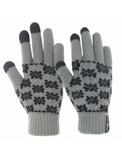 Holly Knitted Jacquard Touchscreen Gloves for Smartphones & Tablets, Small, Medium and Large
