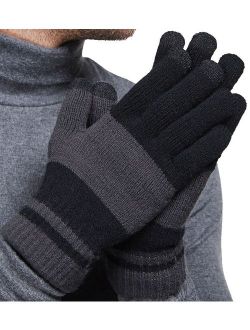 LETHMIK Winter Touchscreen Knit Gloves Mens Warm Wool Lining Texting for Smartphones