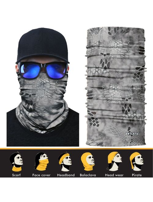 JOEYOUNG 3D Face Sun Mask, Neck Gaiter, Headwear, Magic Scarf, Balaclava, Bandana, Headband Fishing, Hunting, Yard Work, Running, Motorcycling, UV Protection, Great for M