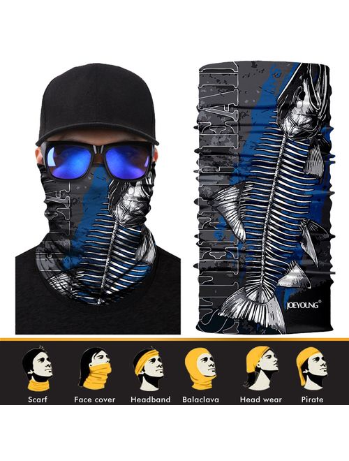 JOEYOUNG 3D Face Sun Mask, Neck Gaiter, Headwear, Magic Scarf, Balaclava, Bandana, Headband Fishing, Hunting, Yard Work, Running, Motorcycling, UV Protection, Great for M