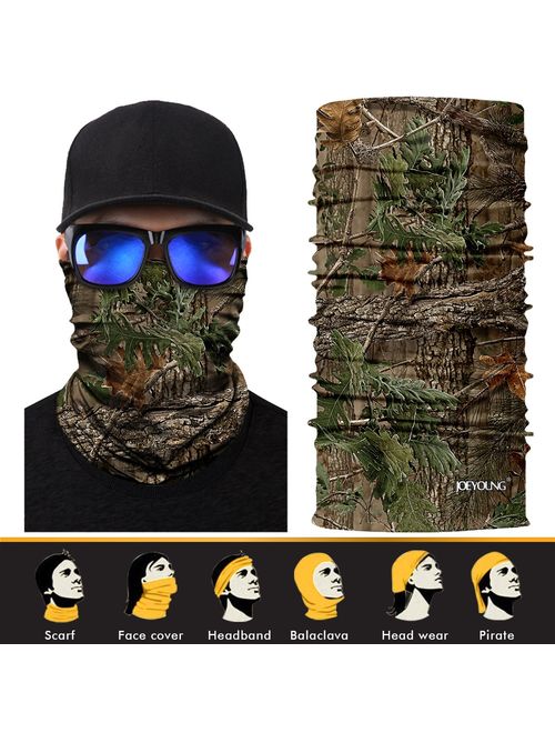 JOEYOUNG 3D Face Sun Mask, Neck Gaiter, Headwear, Magic Scarf, Balaclava, Bandana, Headband Fishing, Hunting, Yard Work, Running, Motorcycling, UV Protection, Great for M