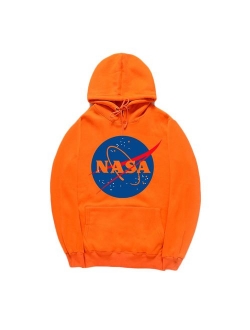 CORIRESHA Fashion NASA Logo Print Hoodie Sweatshirt with Pocket(Smaller Than Standard Size)