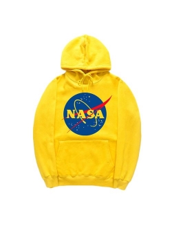 CORIRESHA Fashion NASA Logo Print Hoodie Sweatshirt with Pocket(Smaller Than Standard Size)