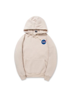 CORIRESHA Fashion NASA Logo Print Hoodie Sweatshirt with Pocket(Smaller Than Standard Size)