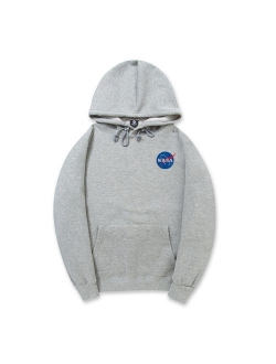 CORIRESHA Fashion NASA Logo Print Hoodie Sweatshirt with Pocket(Smaller Than Standard Size)