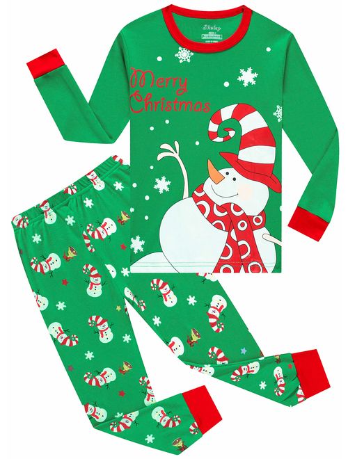 shelry Girls Christmas Pajamas Big Boys Pjs Sleepwear Kids Clothes Stripe Pants Set