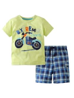 Frogwill Toddler Boys The Little Monster Truck Tee and Shorts Set 18M-7Y