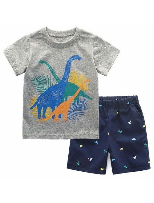 Frogwill Toddler Boys The Little Monster Truck Tee and Shorts Set 18M-7Y