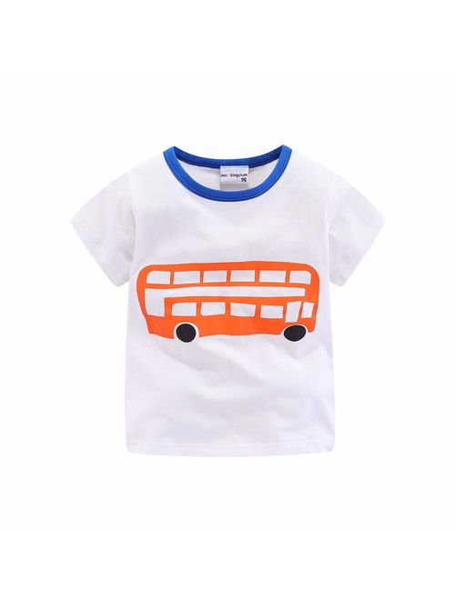 Boys Summer Clothes Print T-Shirt and Stripe Shorts Set for Boys 1-6 Years