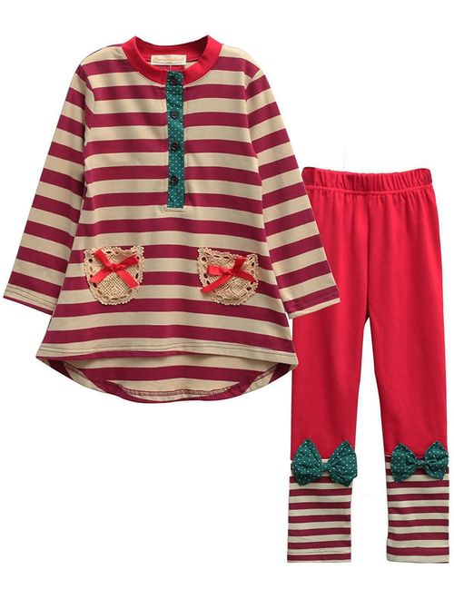 M RACLE Cute Little Girls' 2 Pieces Long Sleeve Top Pants Leggings Clothes Set Outfit