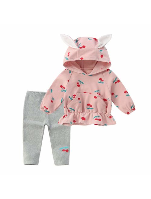 Toddler Baby Girls Sunflower Clothes Set Long Sleeve Top and Pants 2pcs Outfits Fall Clothes