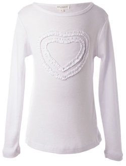 Ipuang Girls' Heart-Shaped Long Sleeve T-Shirt