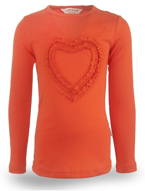 Ipuang Girls' Heart-Shaped Long Sleeve T-Shirt