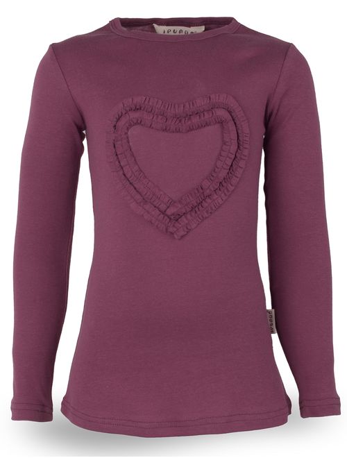 Ipuang Girls' Heart-Shaped Long Sleeve T-Shirt