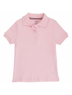 School Uniforms Girls Short Sleeve Interlock w/Picot Collar A9423