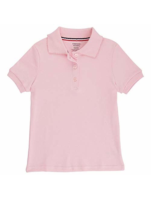 French Toast School Uniforms Girls Short Sleeve Interlock w/Picot Collar A9423