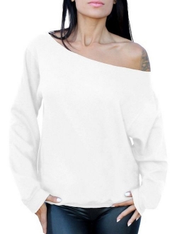 Awkwardstyles Women's Sexy Off The Shoulder Slouchy Oversized Sweatshirt