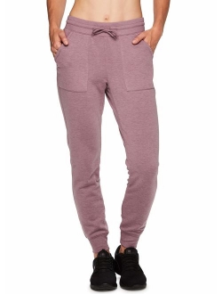 Active Women's Athletic Super Soft Lightweight Cuffed Tapered Fleece Jogger Sweatpants with Pockets